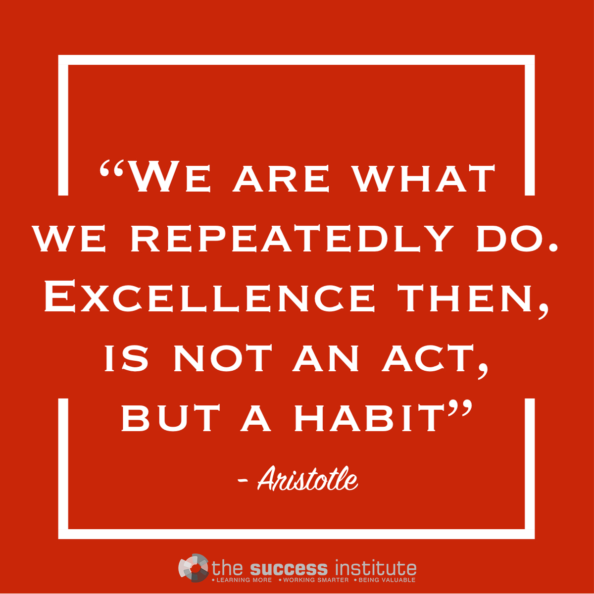 We are what we repeatedly do.